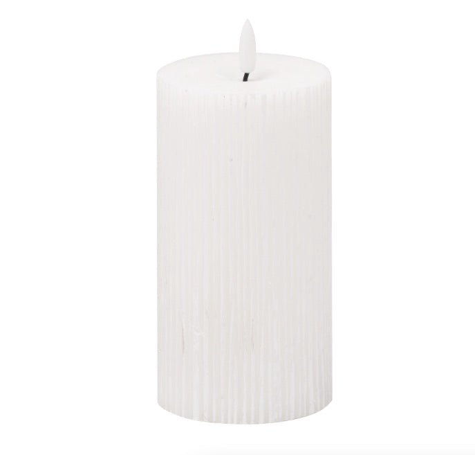 15cm Ribbed LED Candle