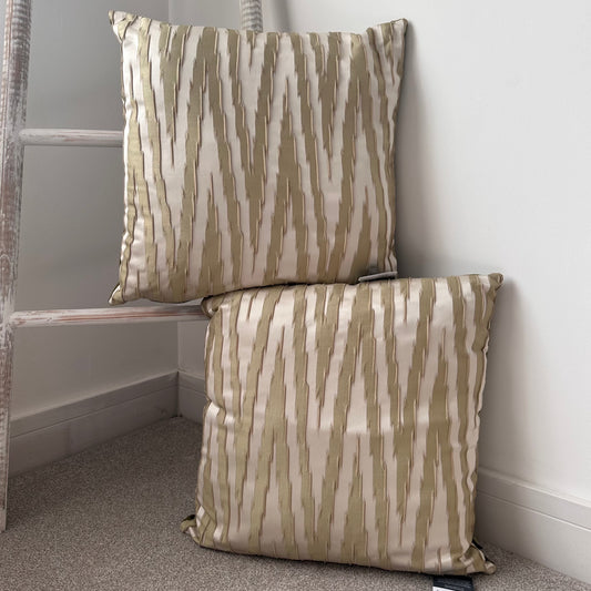 Ashley Wilde Pair of Fenix Geometric Cushions in Fern/Olive Green