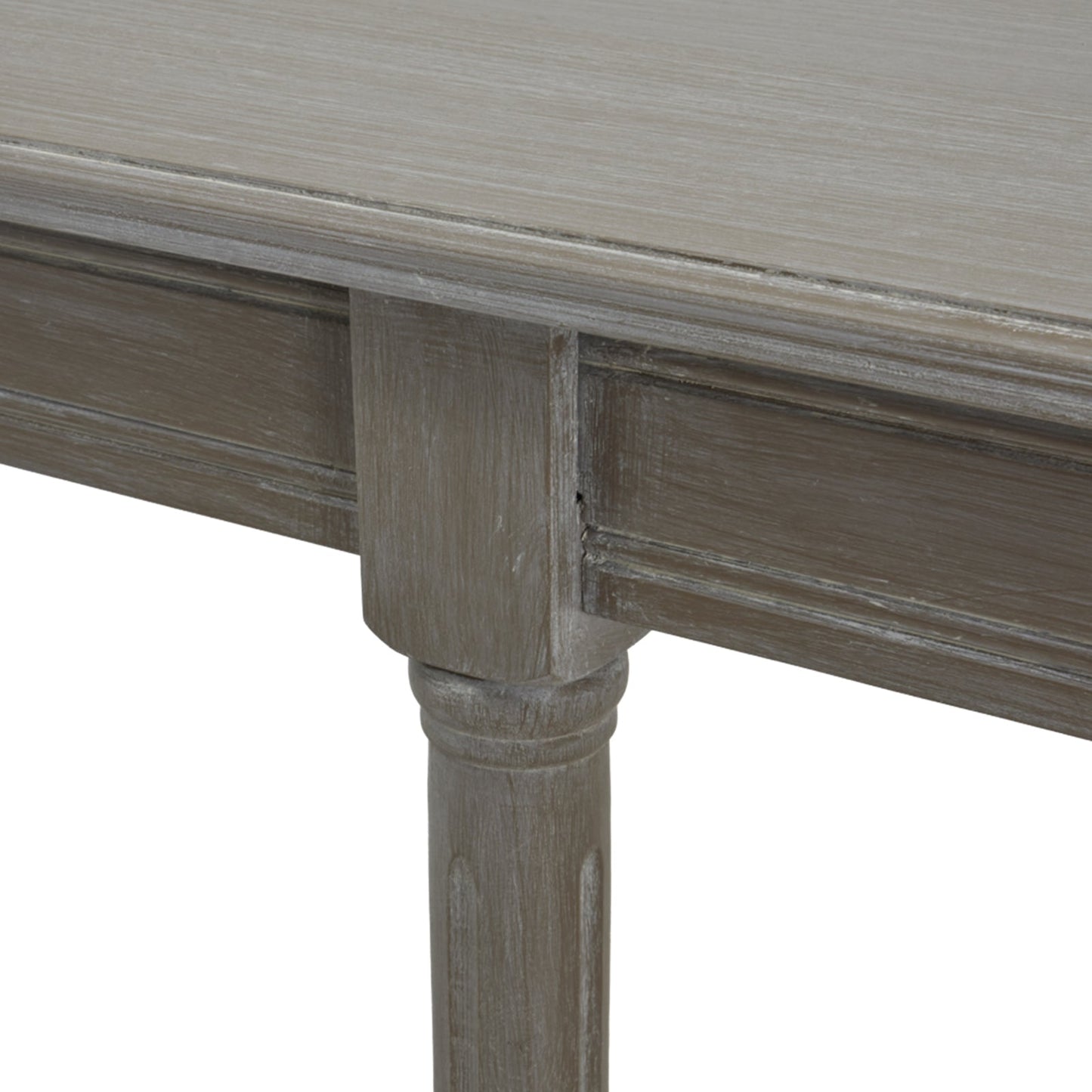 close up of the top on large console table