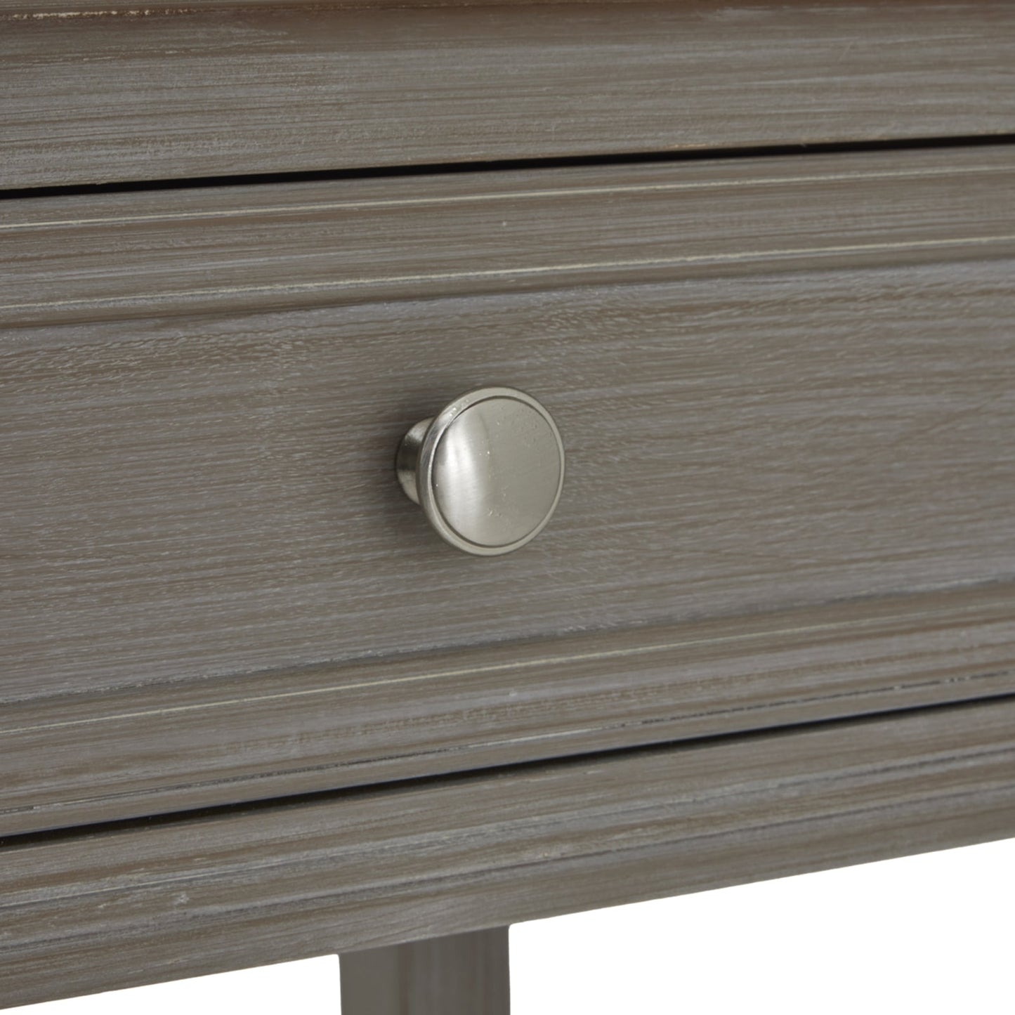 drawer and knob detail on console table