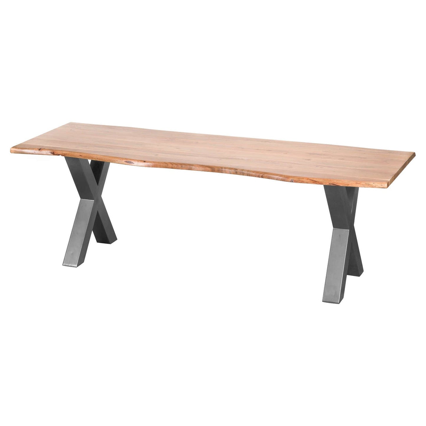 Live Edge Dining Table | Metal Legs | Two Sizes Available - 6 & 8 Seater Dining | Arbor Collection