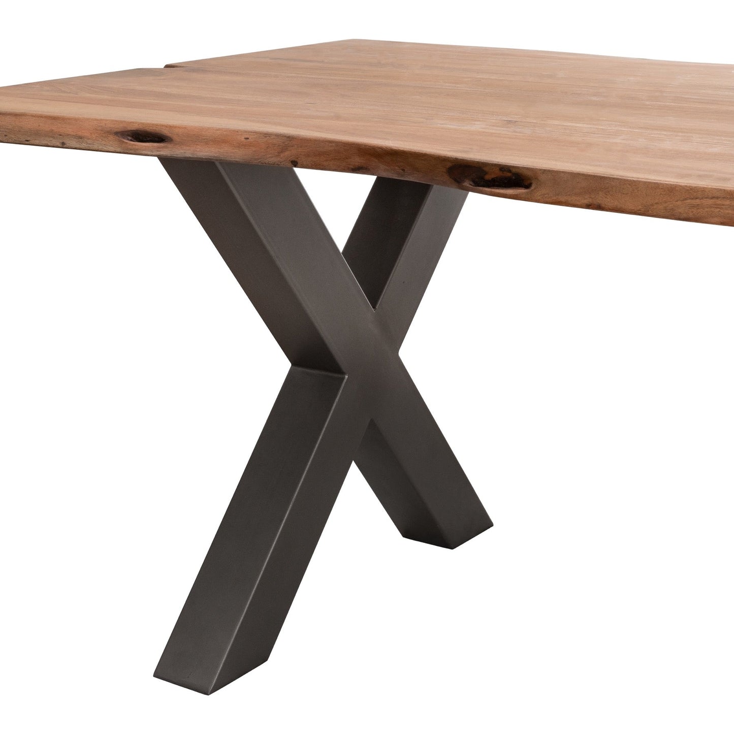 Live Edge Dining Table | Metal Legs | Two Sizes Available - 6 & 8 Seater Dining | Arbor Collection