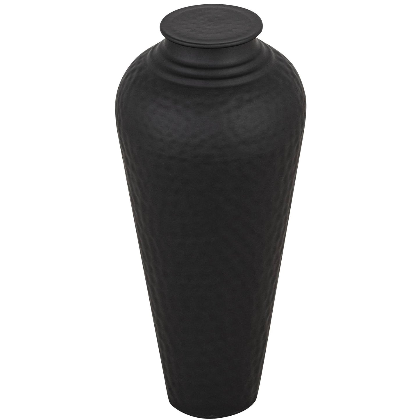 Matte Black Hammered Ginger Jar