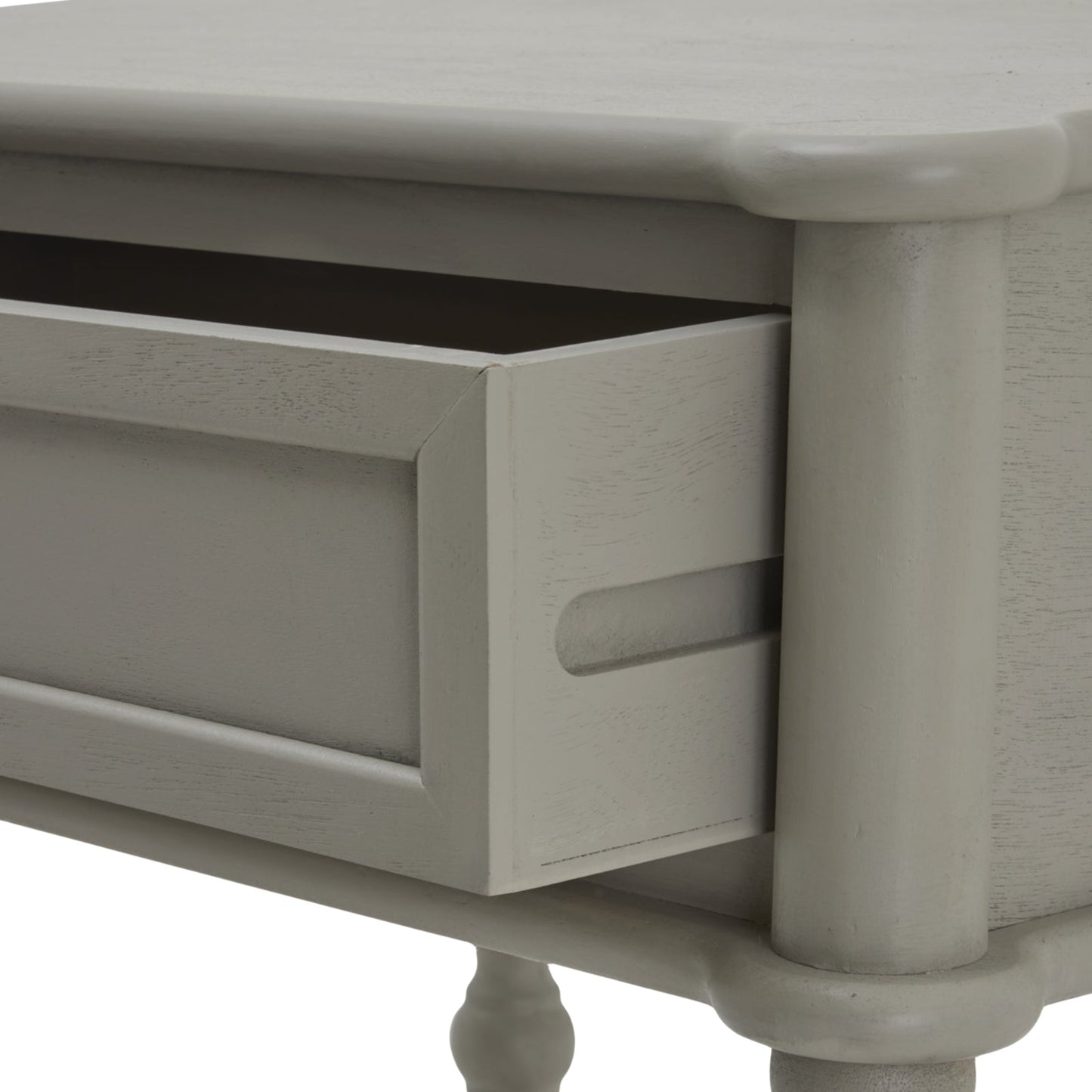 open drawer of one drawer side table