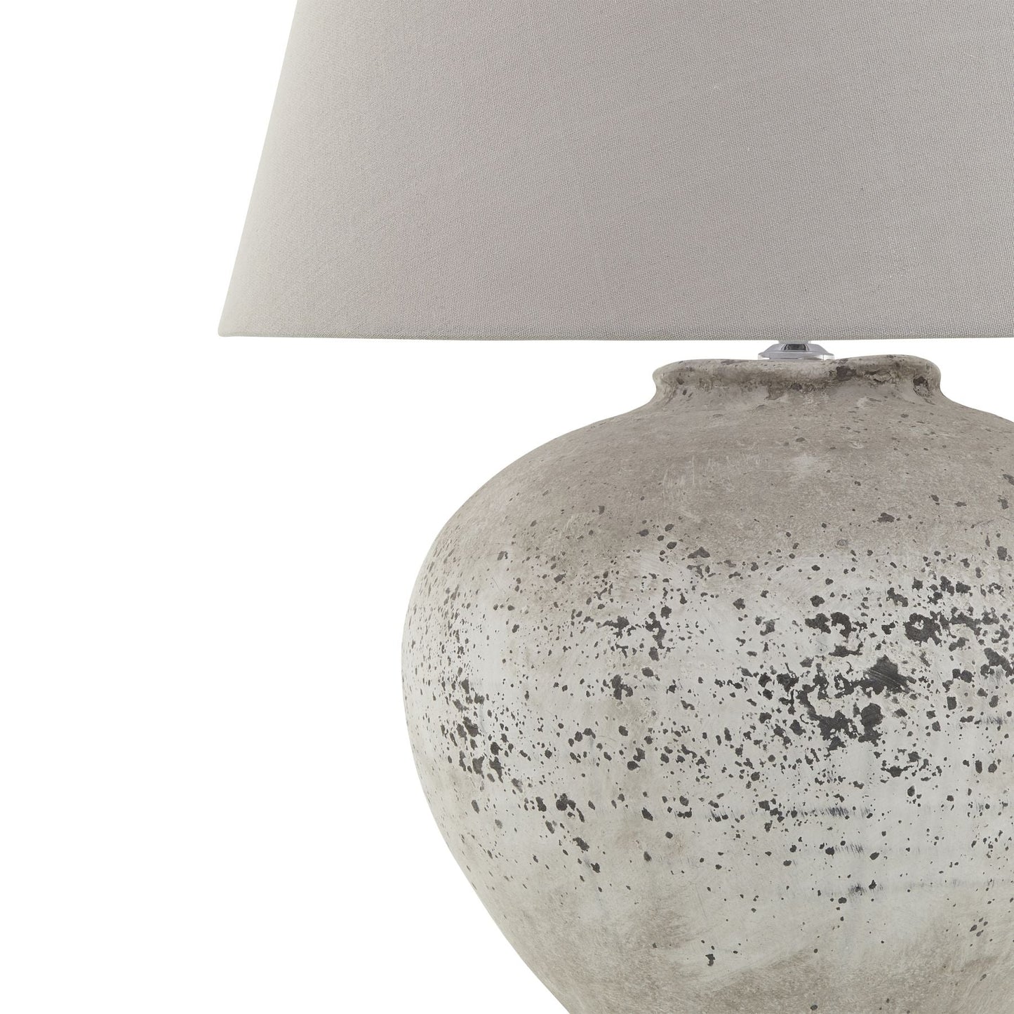 Regal Ceramic Stone Table Lamp with Linen Shade