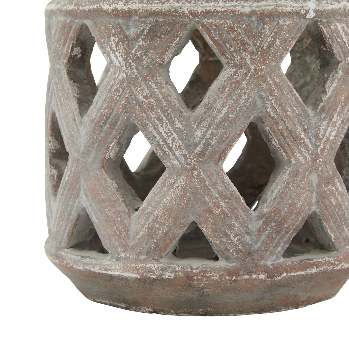 base and design detail of rustic candle lantern