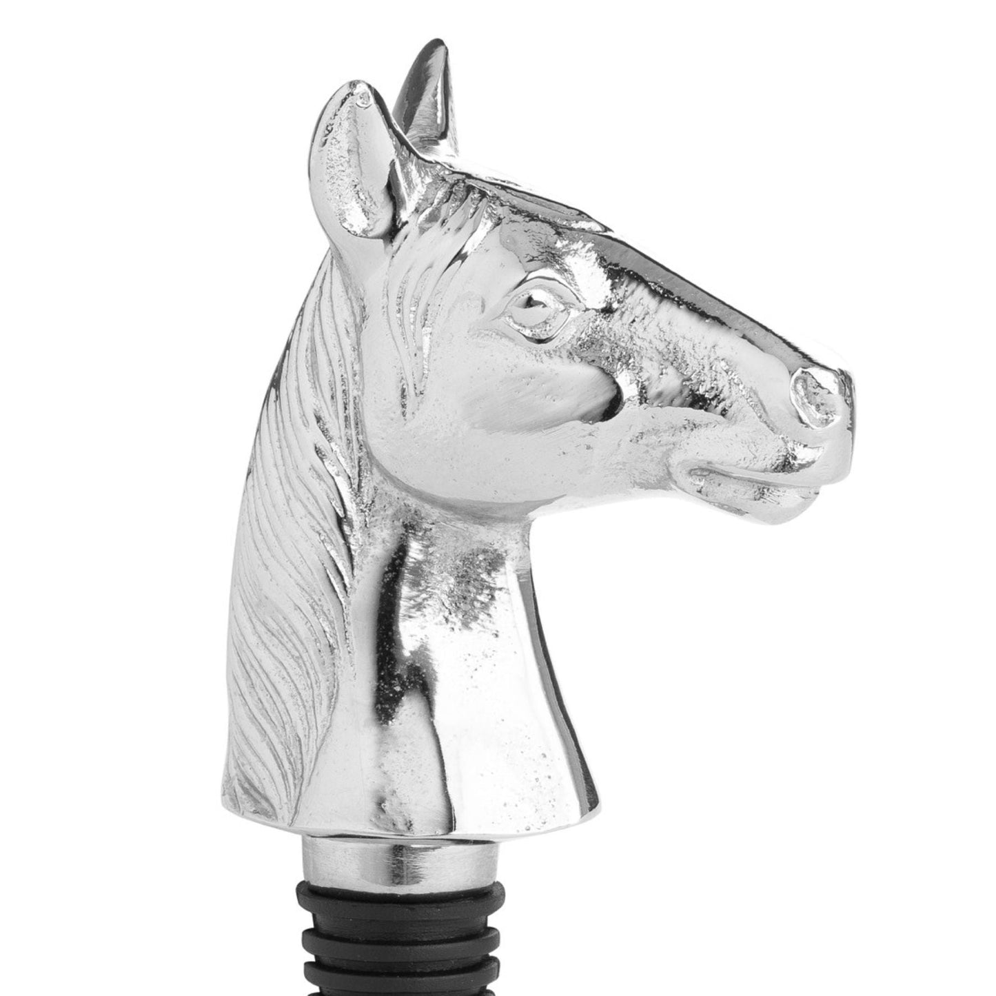 horse head detail on the bottle stopper