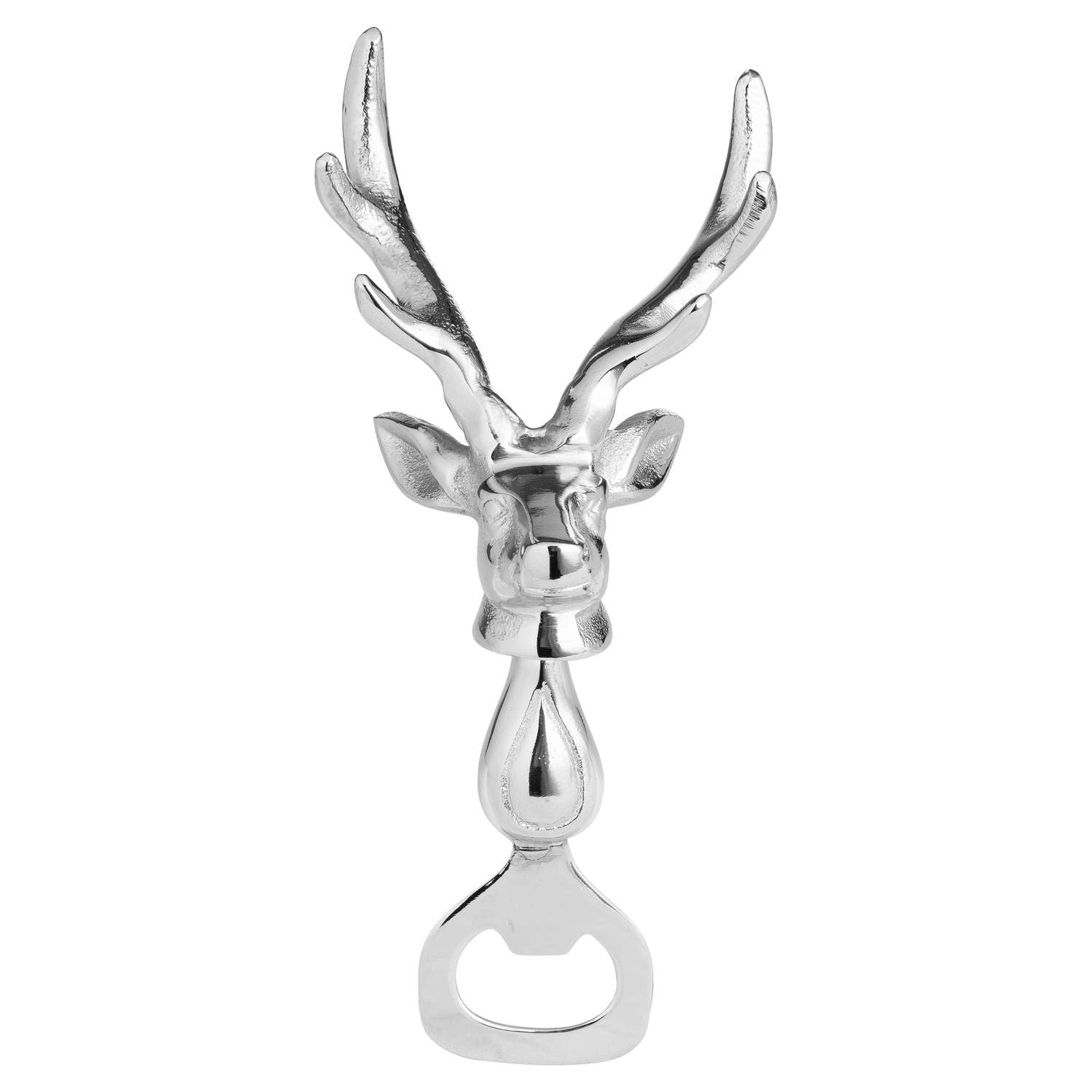 silver nickel stag head bottle opener