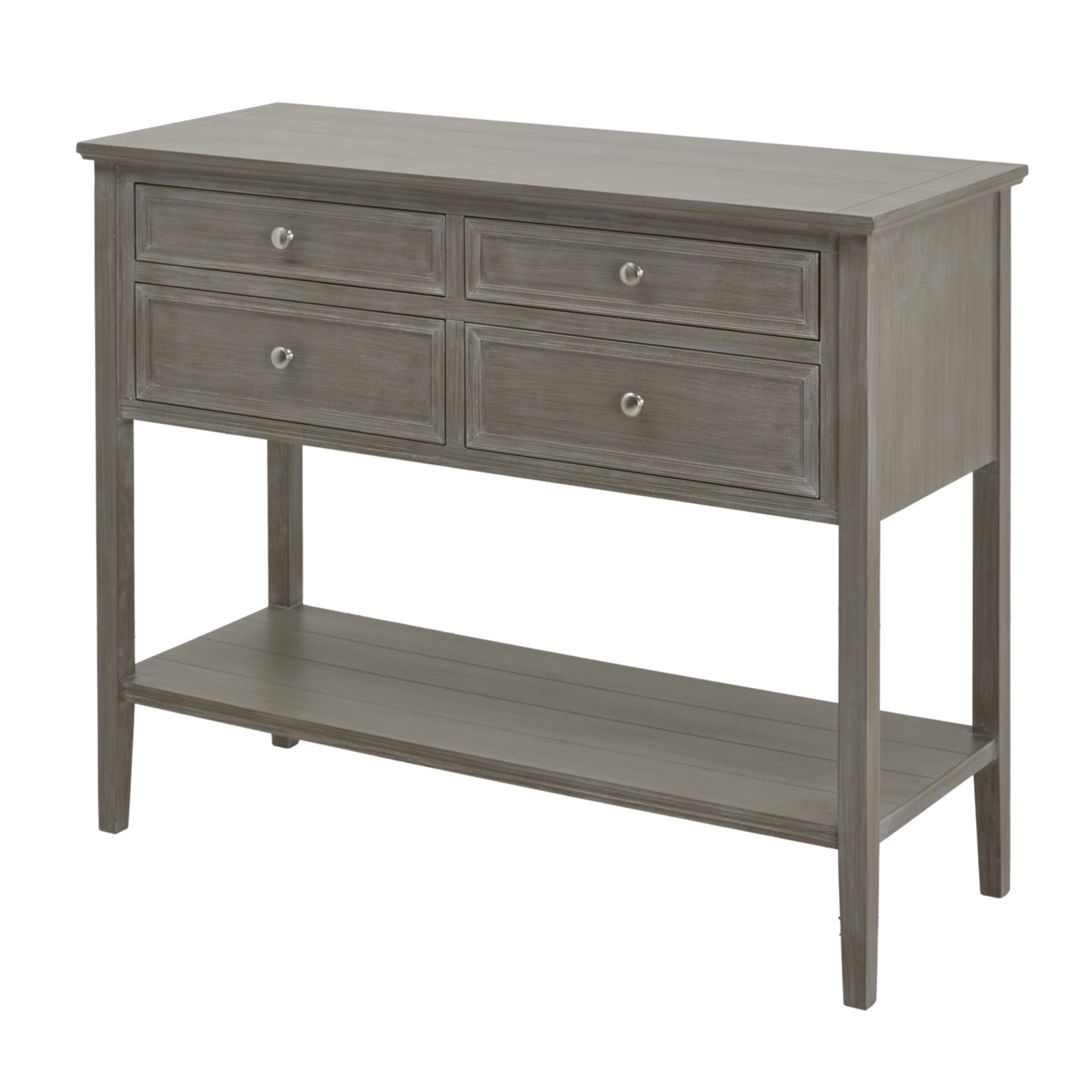 Small Console Table with Storage, two over two drawers and shelf