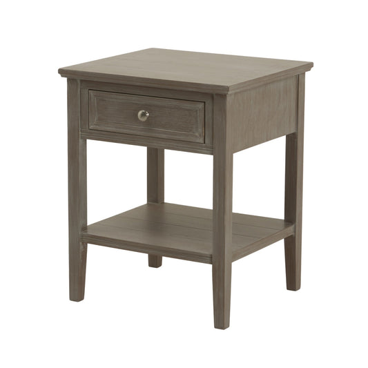 small side table with drawer and shelf