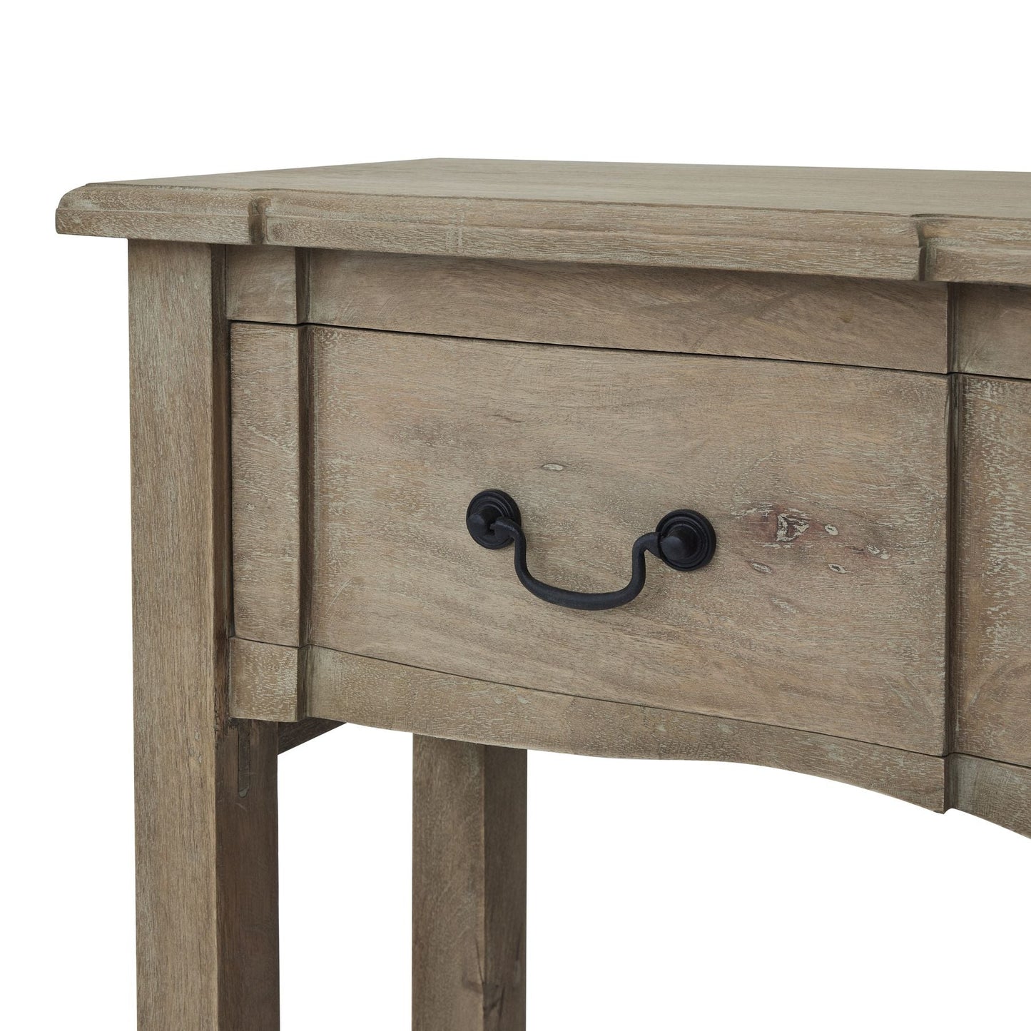 drawer detail and black ironwork handle