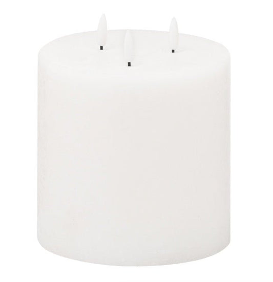 15cm Triple Wick Flameless LED White Candle