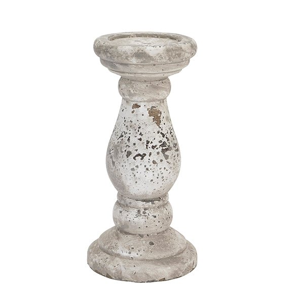 medium aged stone ceramic candle holder