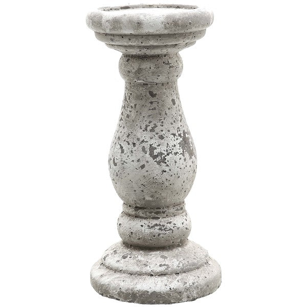 small aged stone ceramic candle holder