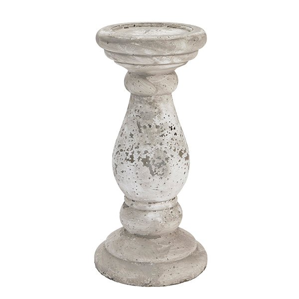 large aged stone ceramic candle holder