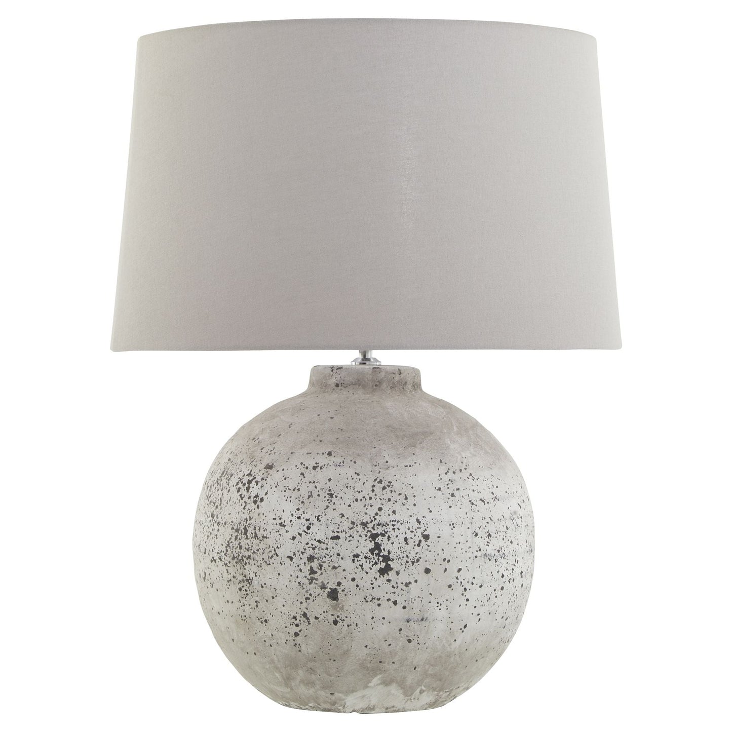 Aged Stone Ceramic Lamp with Linen Shade