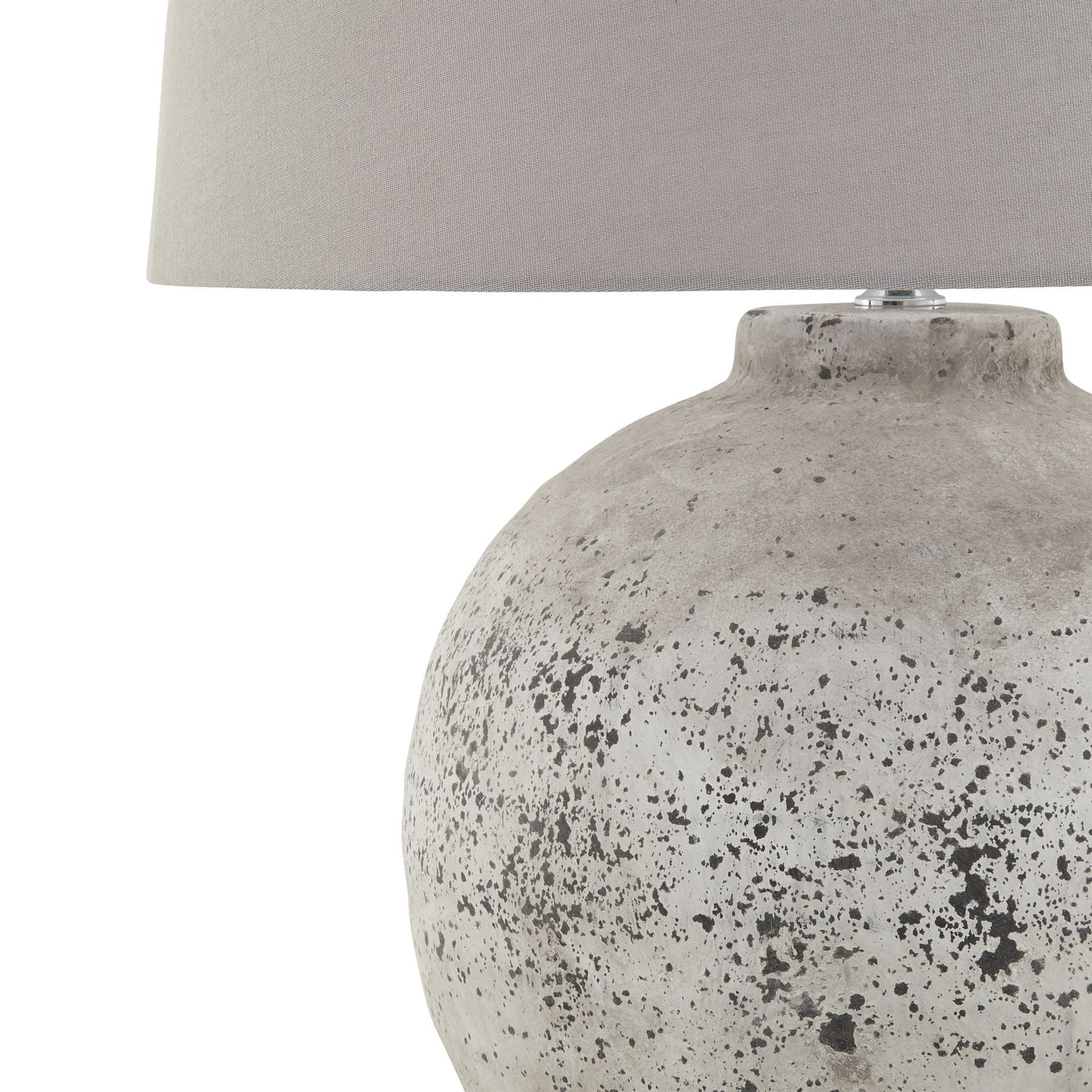 Aged Stone Ceramic Lamp with Linen Shade