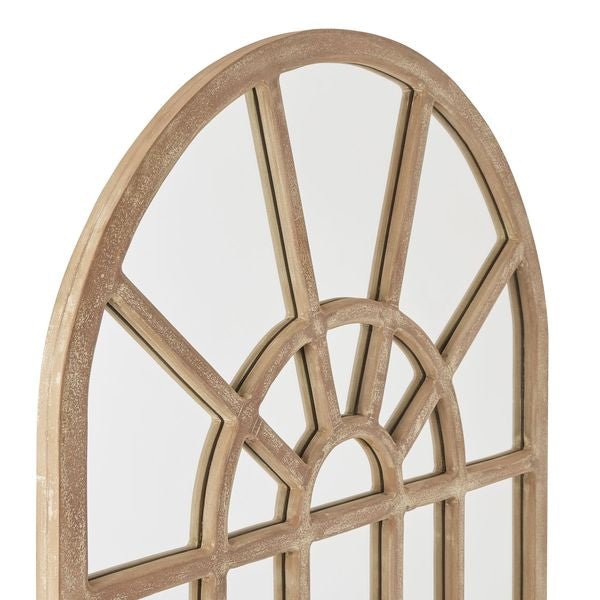 arched top of wooden mirror