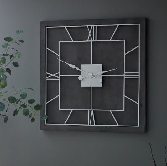 Beckley Grey Square Wall Clock.