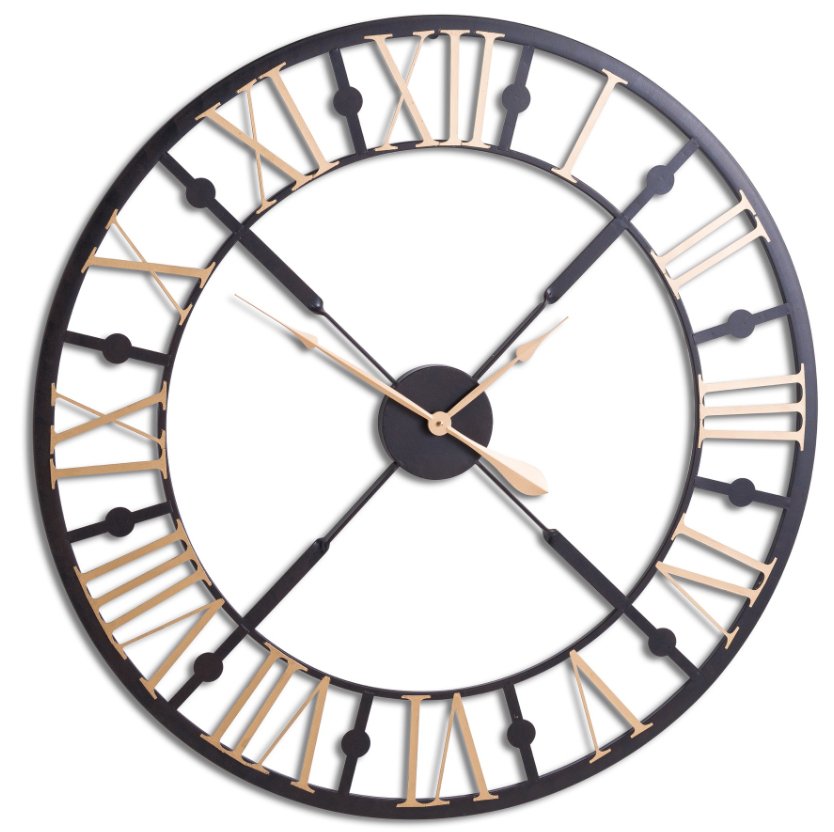 Black And Gold Skeleton Clock