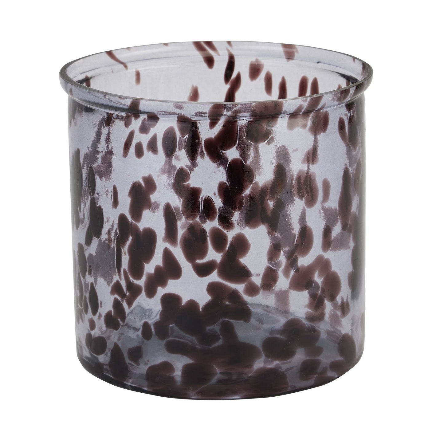 Black Glass Candle Jar in Dapple Print - 2 Sizes Available