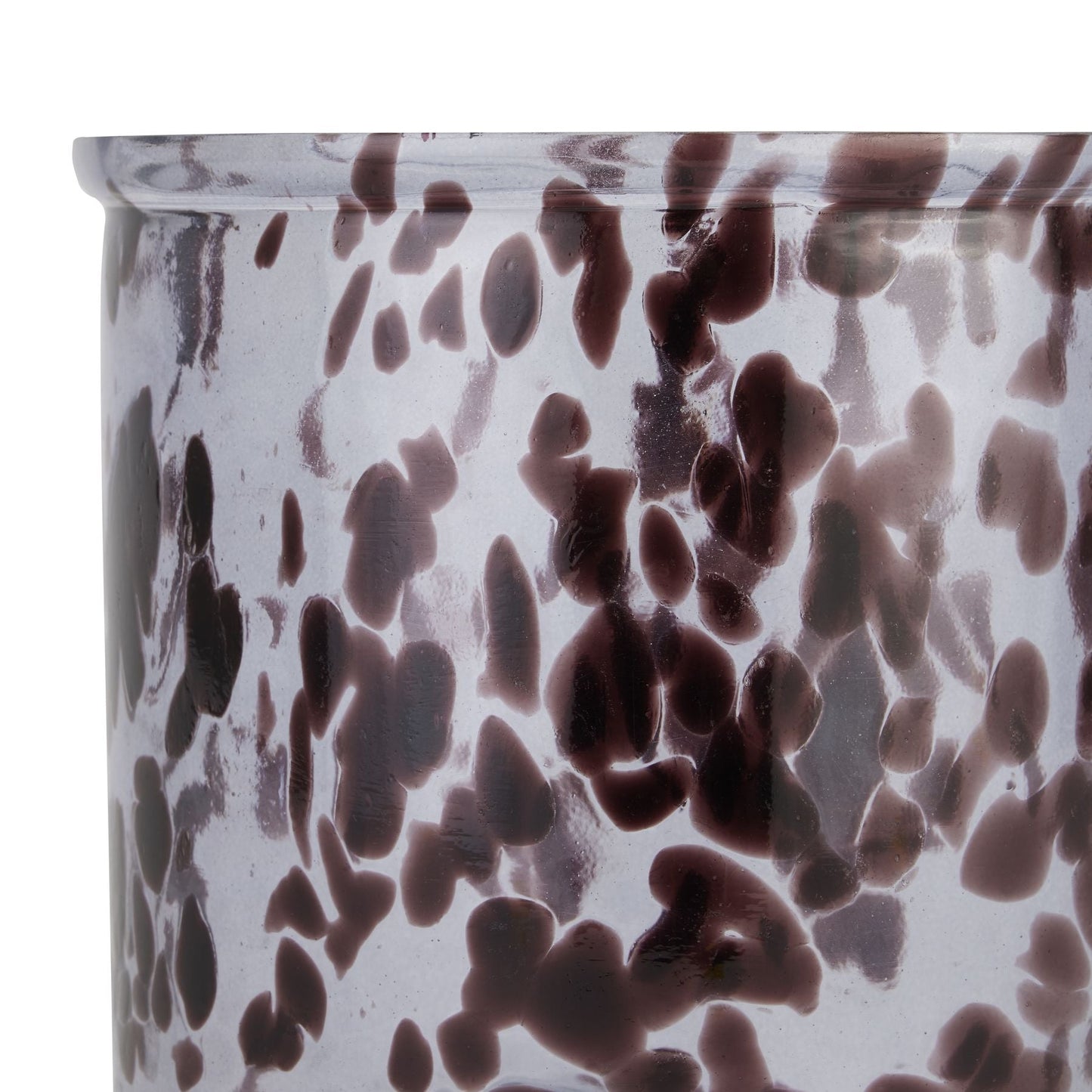 Black Glass Candle Jar in Dapple Print - 2 Sizes Available