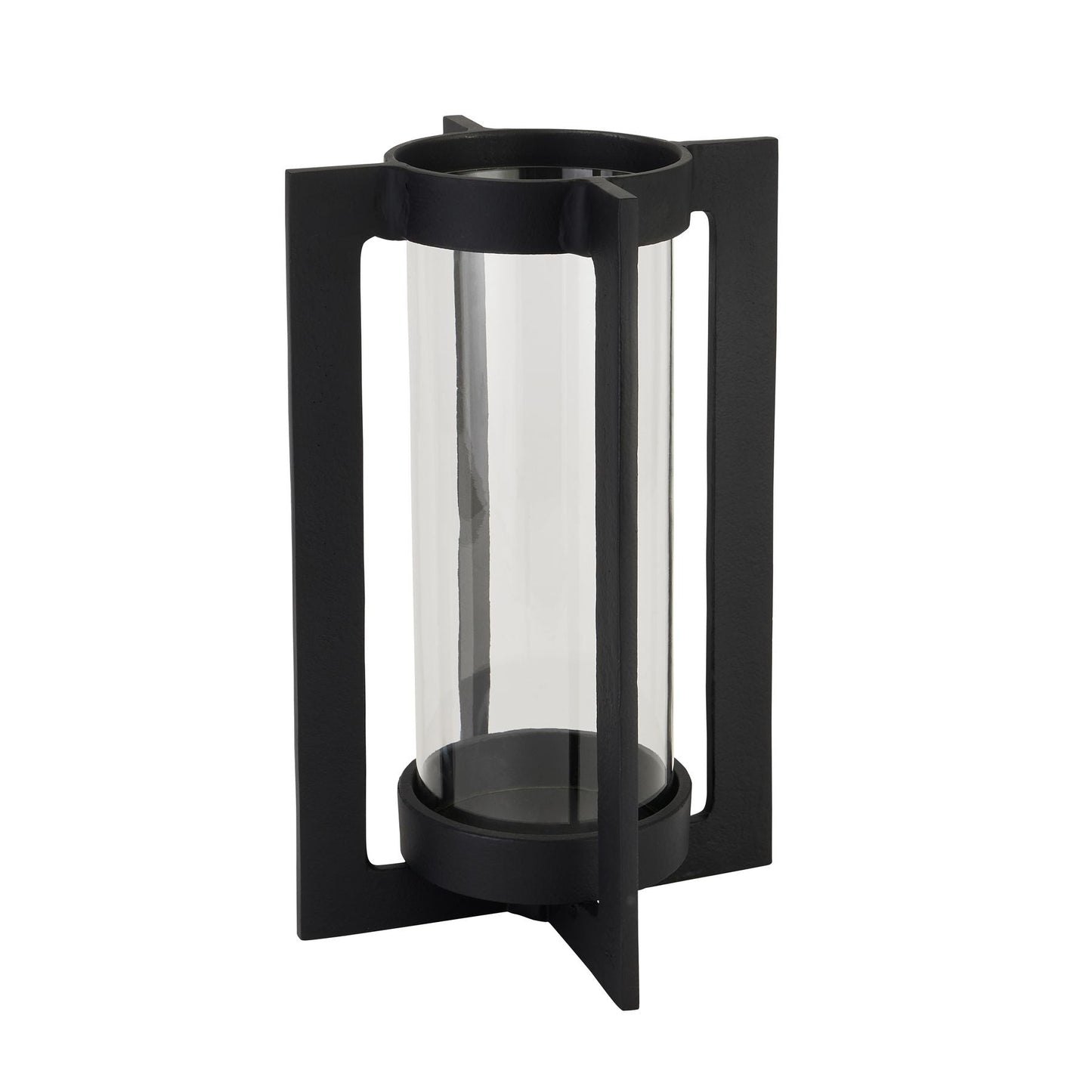 small matte black hurricane lantern