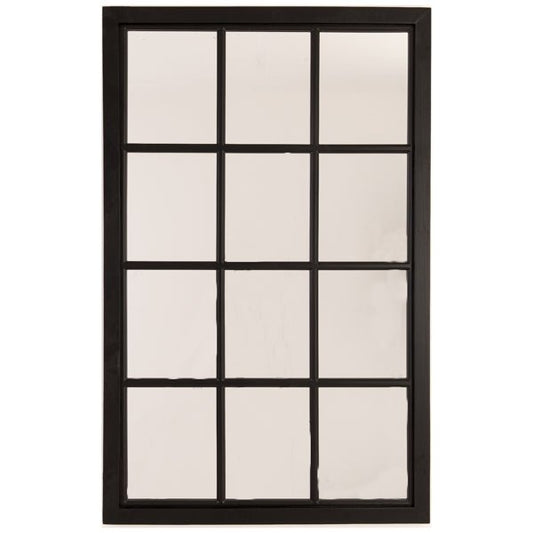 Black Wooden Window Mirror