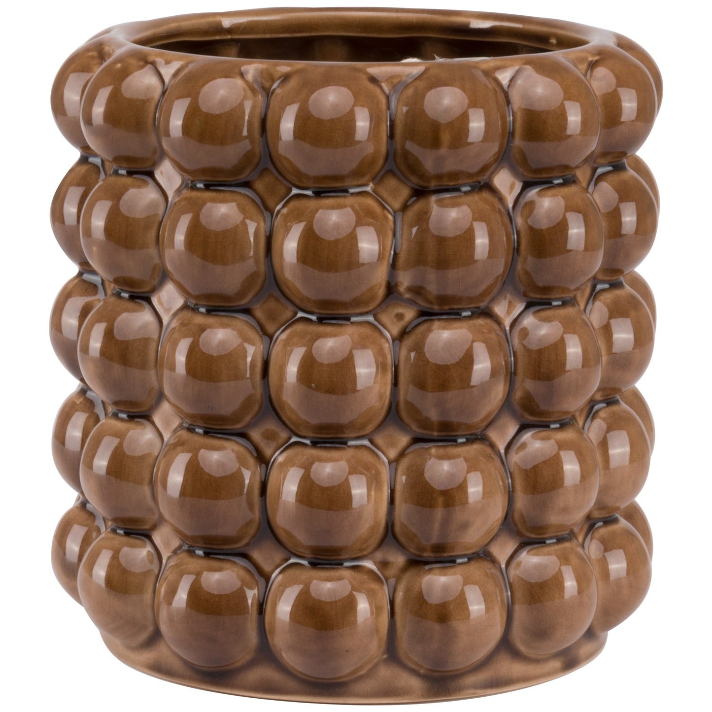 large bubble planter in caramel