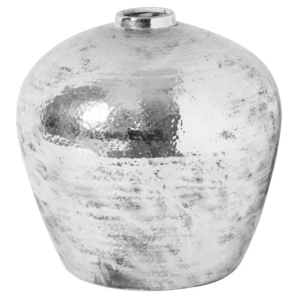 Floorstanding Silver Hammered Vase