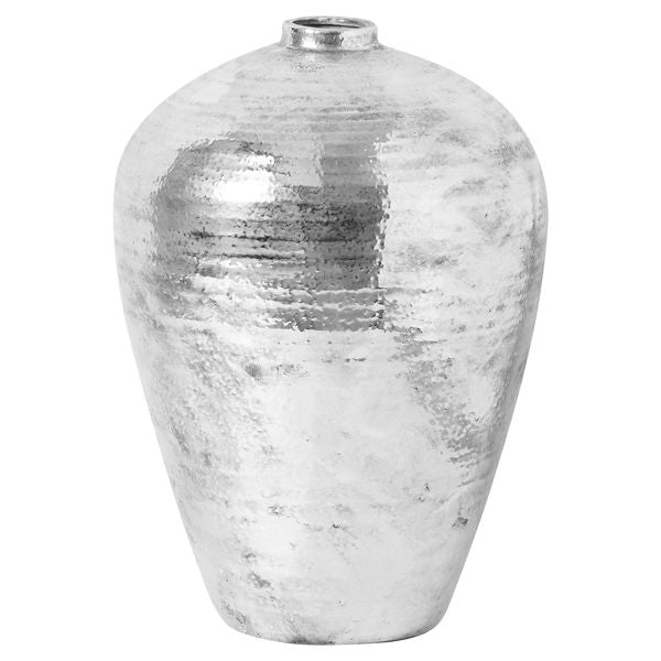 Floorstanding Silver Hammered Vase