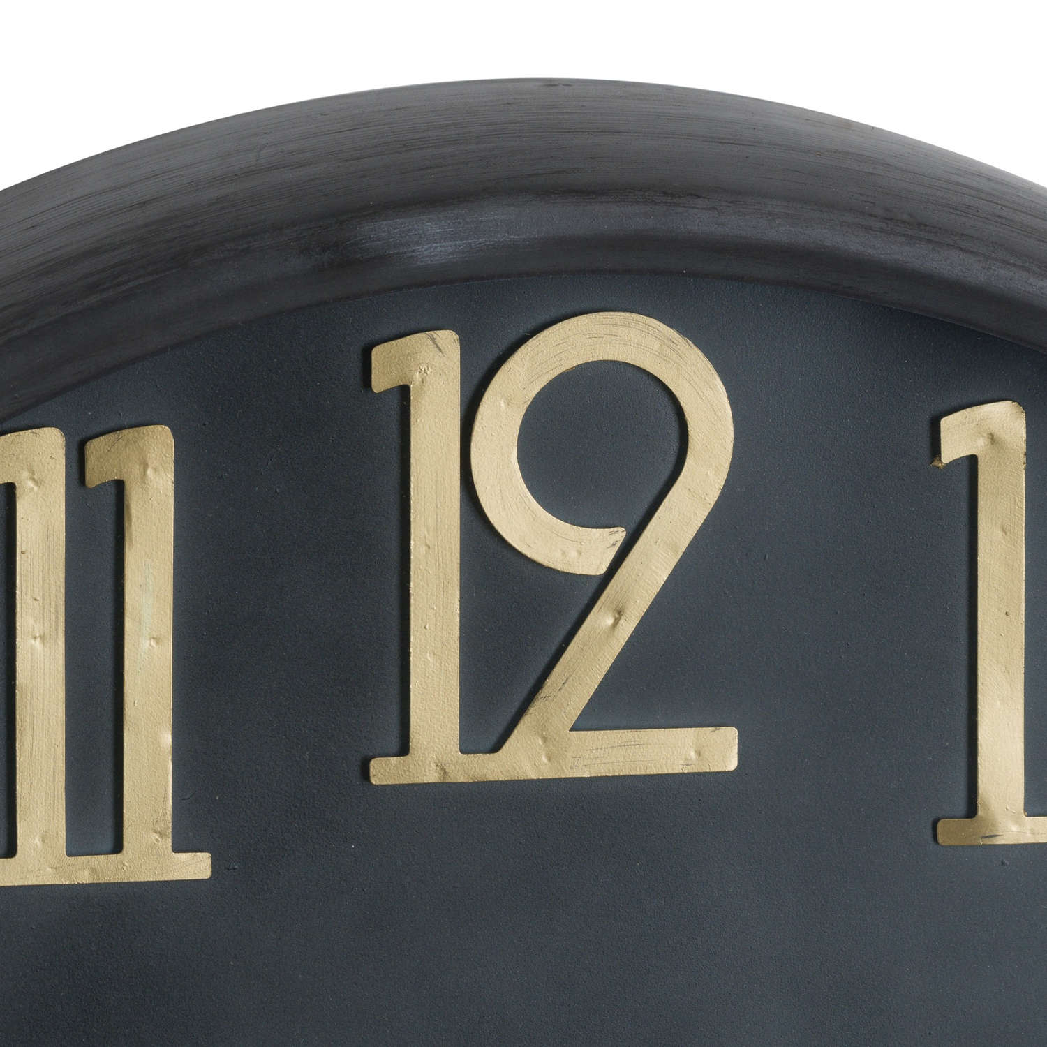 brass number detailing on clock