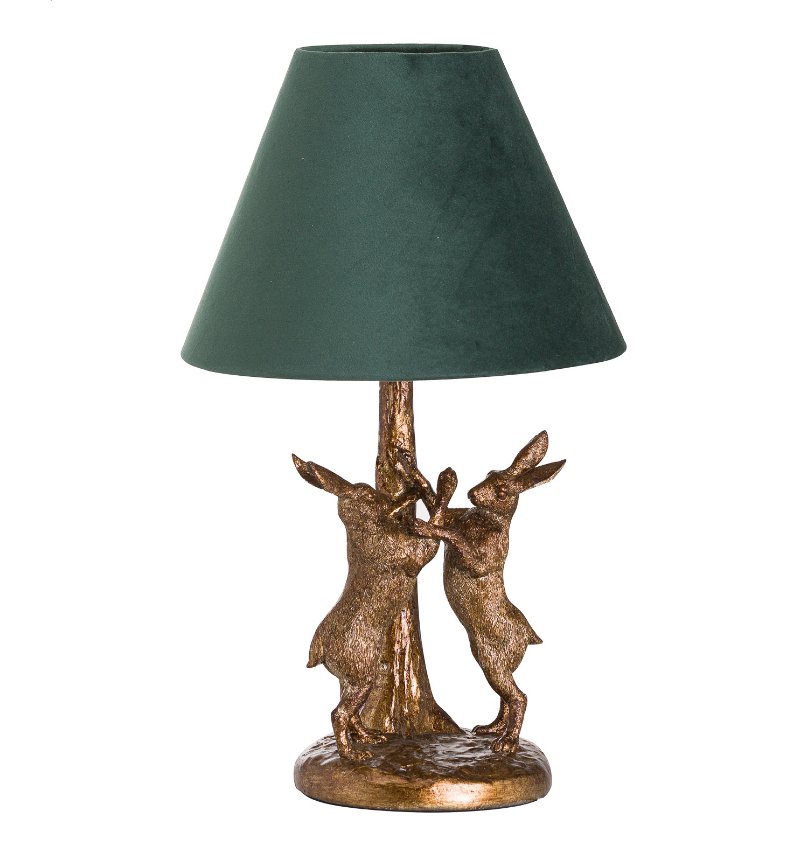 Gold Boxing Hare Lamp