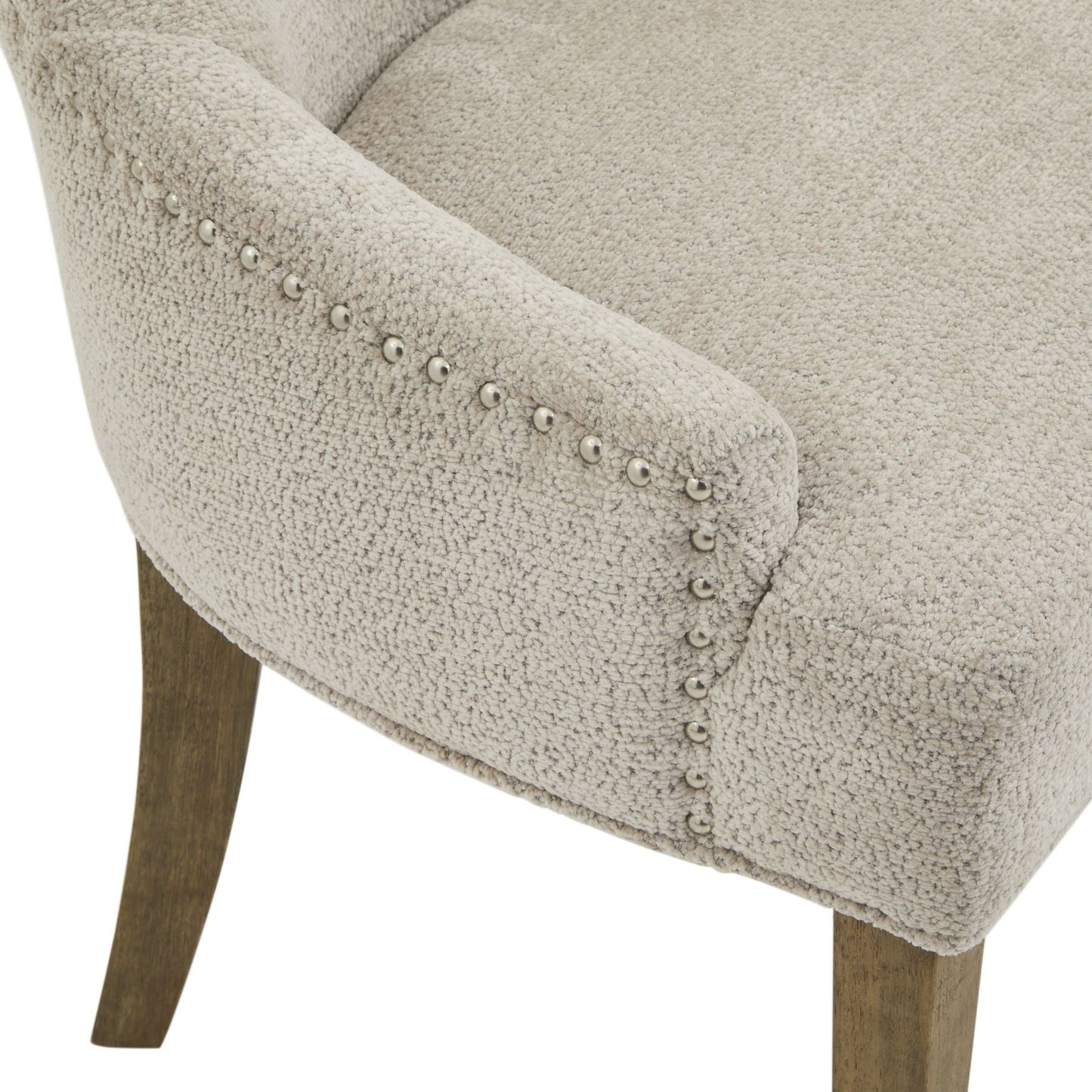 seat pad and sculpted arm detail on the headley dining chair