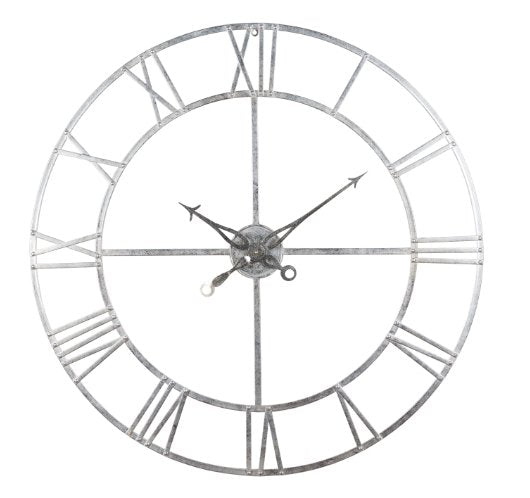 Large Silver Foil Skeleton Wall Clock.