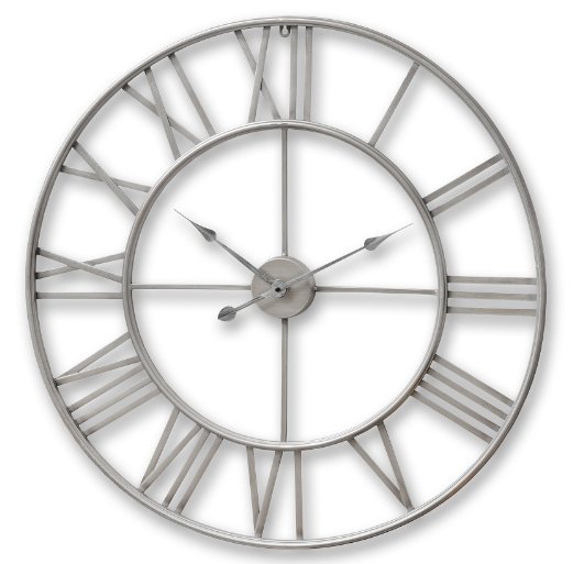 Large Silver Skeleton Wall Clock.