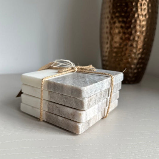 Marble Coasters | Square Set of 4