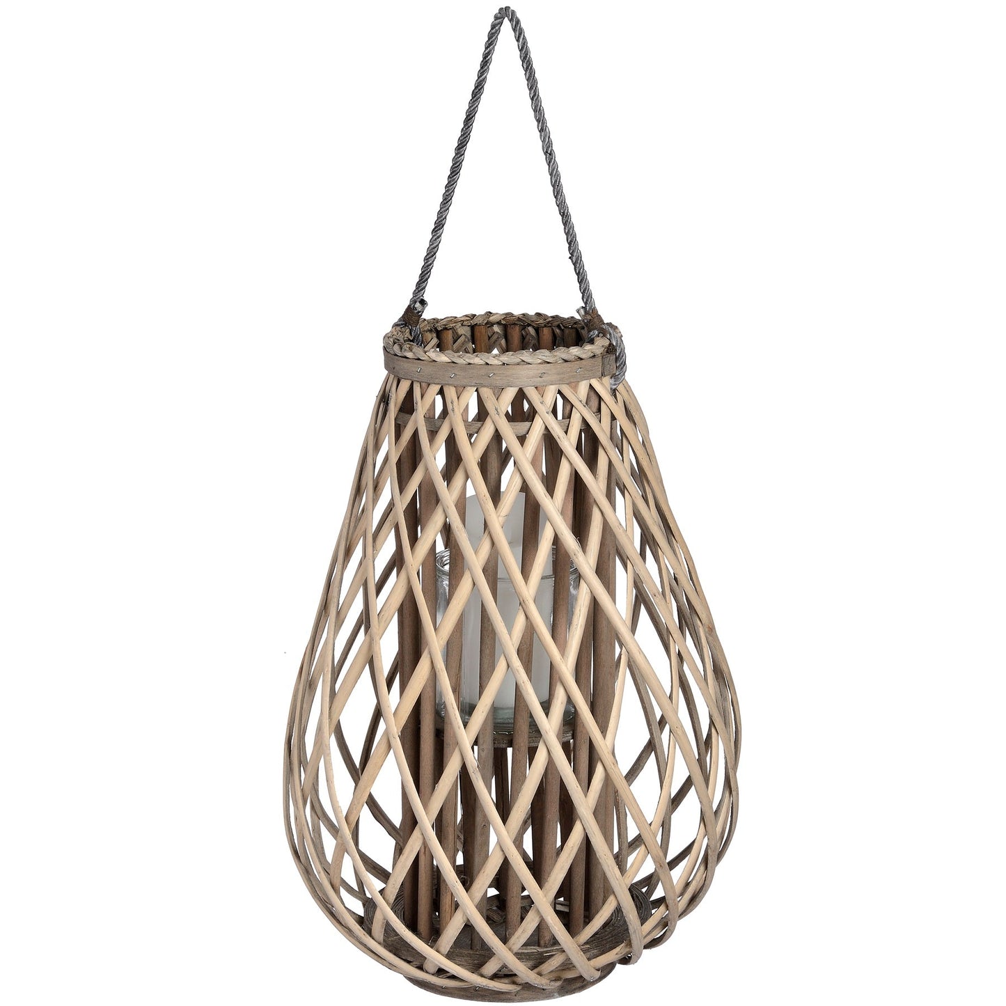 large natural wicker lantern