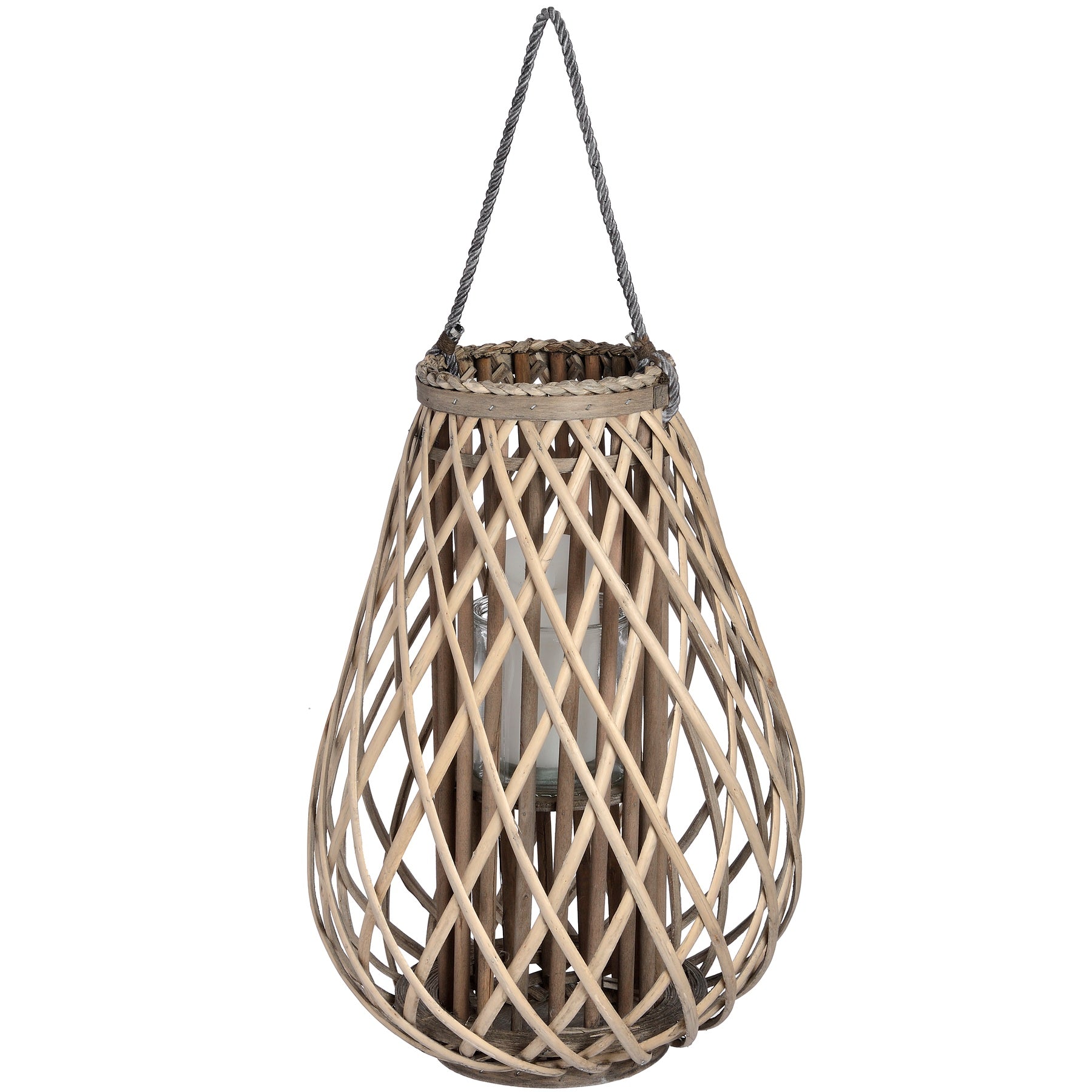 large natural wicker lantern