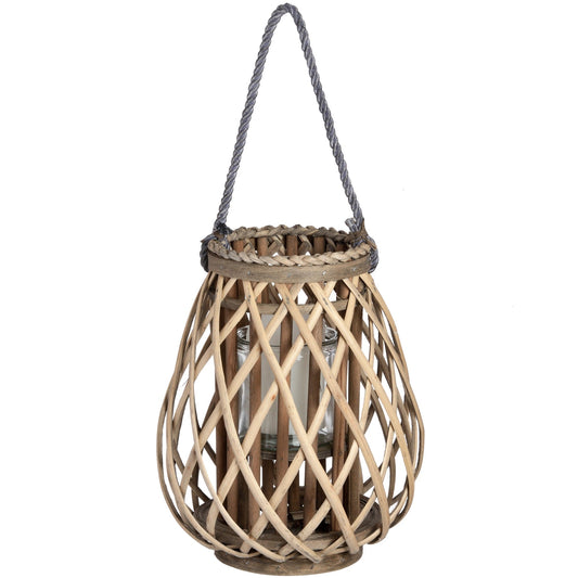 small natural wicker lantern