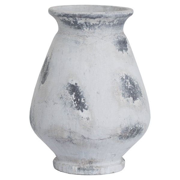 antique white stone vase