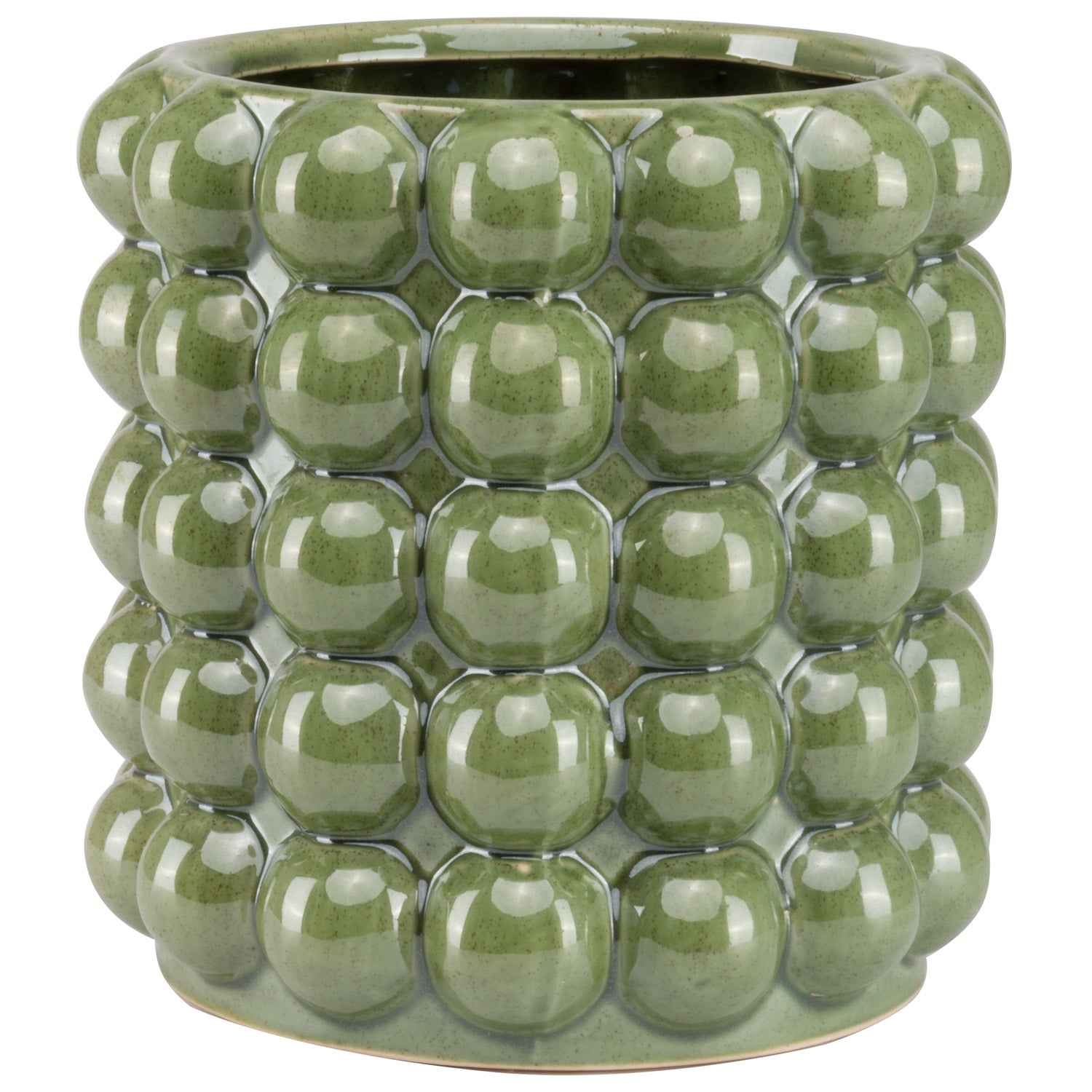 large olive green bubble planter