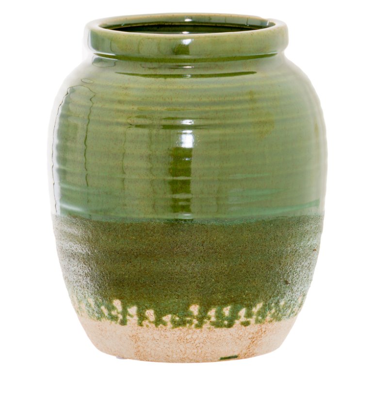 Olive Green Bulbous Vase