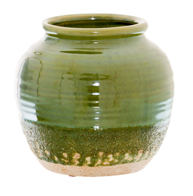 Olive Green Squat Vase