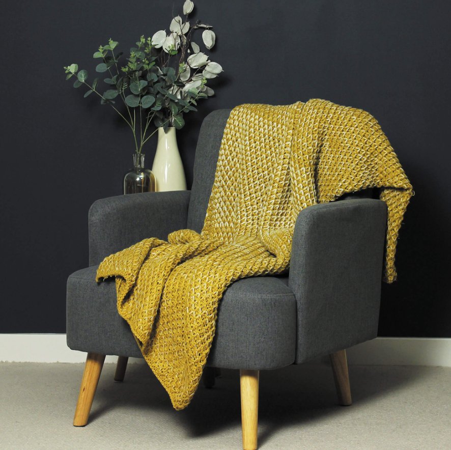 Paoletti Elina Throw in Ochre