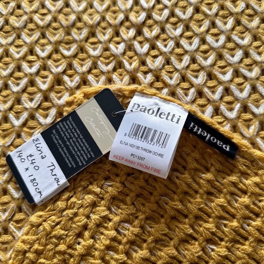 Paoletti Elina Throw in Ochre