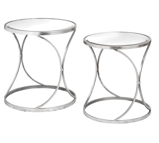 Silver Curved Side Tables (set of two)