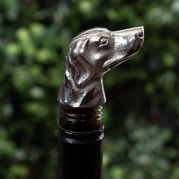 Silver Dog Bottle Stopper