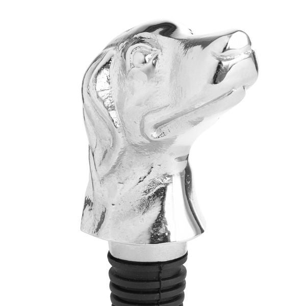 Silver Dog Bottle Stopper