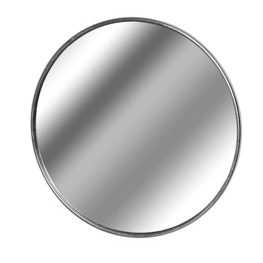 120cm round silver edge mirror